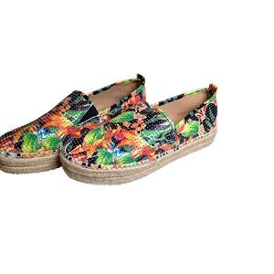 Candie's Women's 7 Cabravo Multi Color Tropical Floral Slip On Shoes
